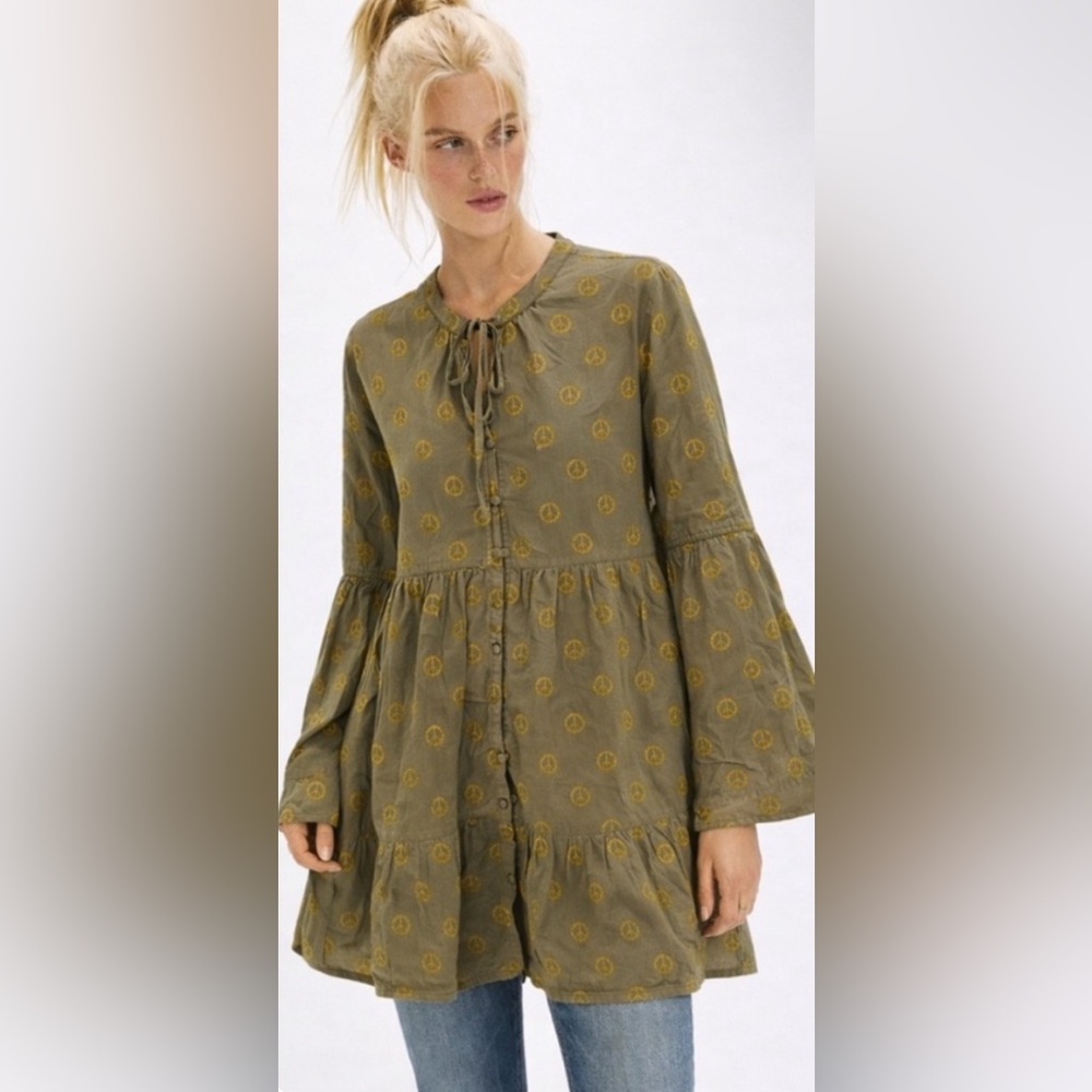 NWOT JADED GYPSY PEACE BE WITH YOU EMBROIDERED TUNIC DRESS Sz L/XL